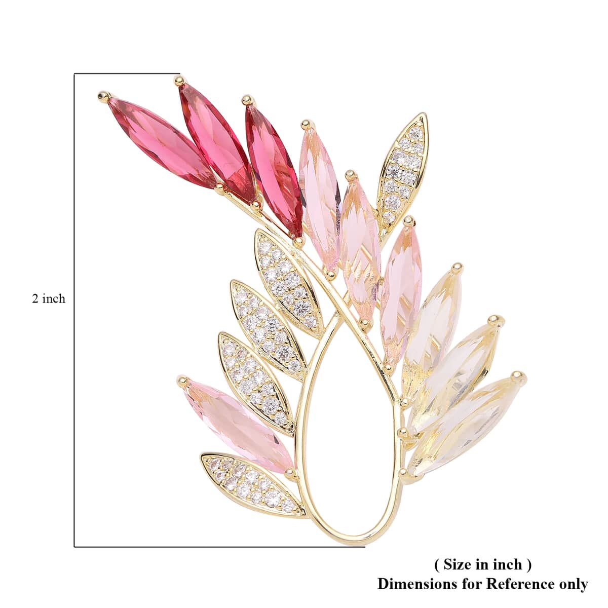 To My Beautiful Bonus Mom Jewelry Gift Set with Simulated Multi Color Pink Diamond Floral Brooch in Goldtone 4.50 ctw image number 4