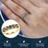 Parti Sapphire Ring ,Sapphire 5 Stone Ring , Half Eternity Band Ring ,Vermeil YG Over Sterling Silver Ring ,Wedding Band For Women 1.60 ctw image number 2