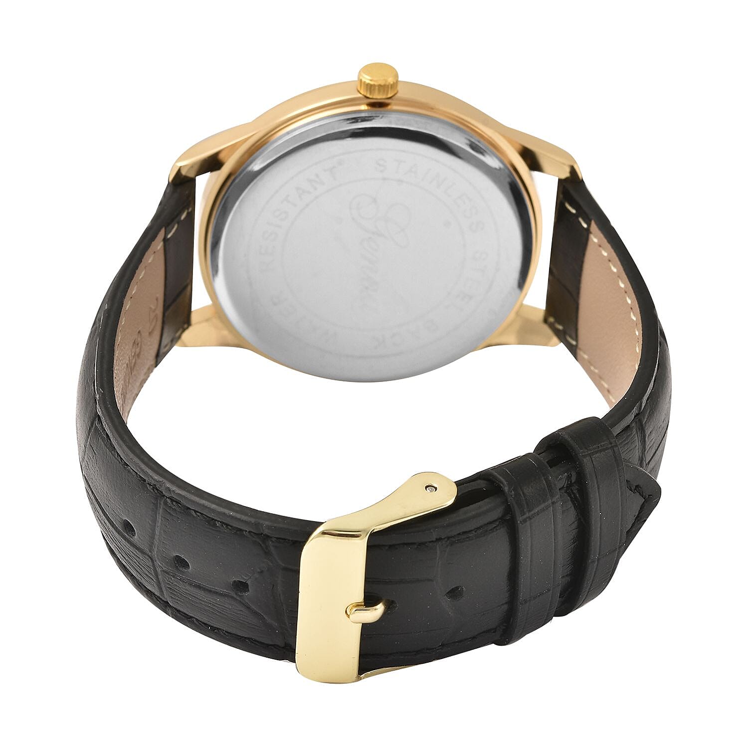 Genoa Miyota Japanese Movement Watch with Black Color Genuine Leather Strap (7.00-8.50 Inches) (39mm)