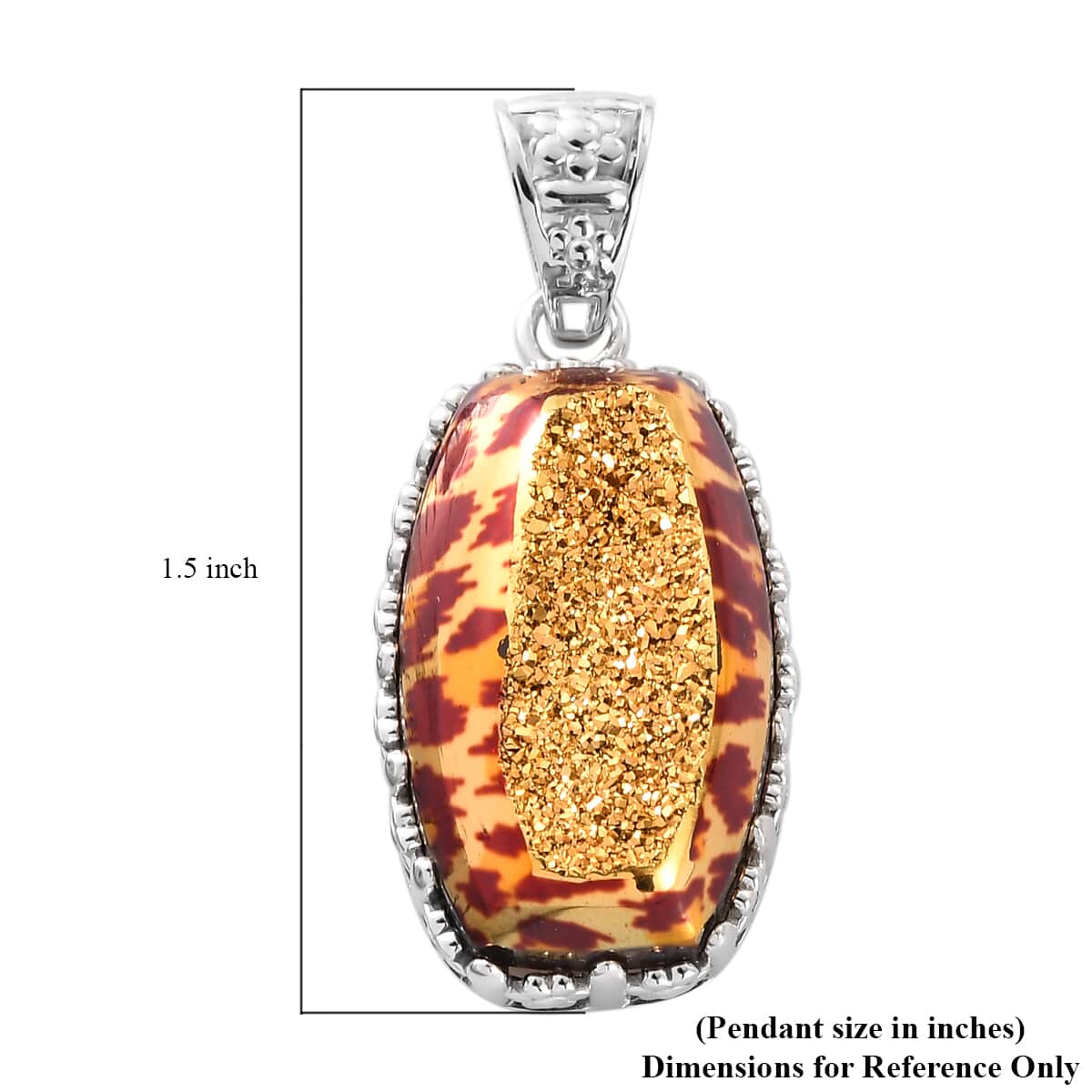 SAJEN SILVER Window Drusy Astral Leopard Gold Pendant in Platinum Over Sterling Silver 22.00 ctw image number 5