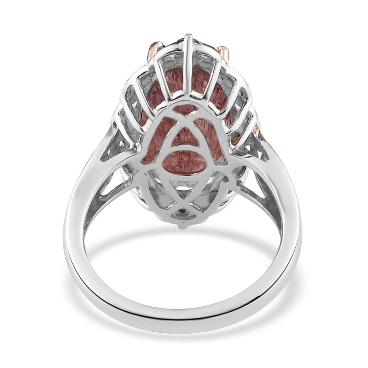 Natural Tanzanian Natronite and Orissa Rhodolite Garnet Ring in Vermeil Rose Gold and Platinum Over Sterling Silver 6.00 ctw image number 4