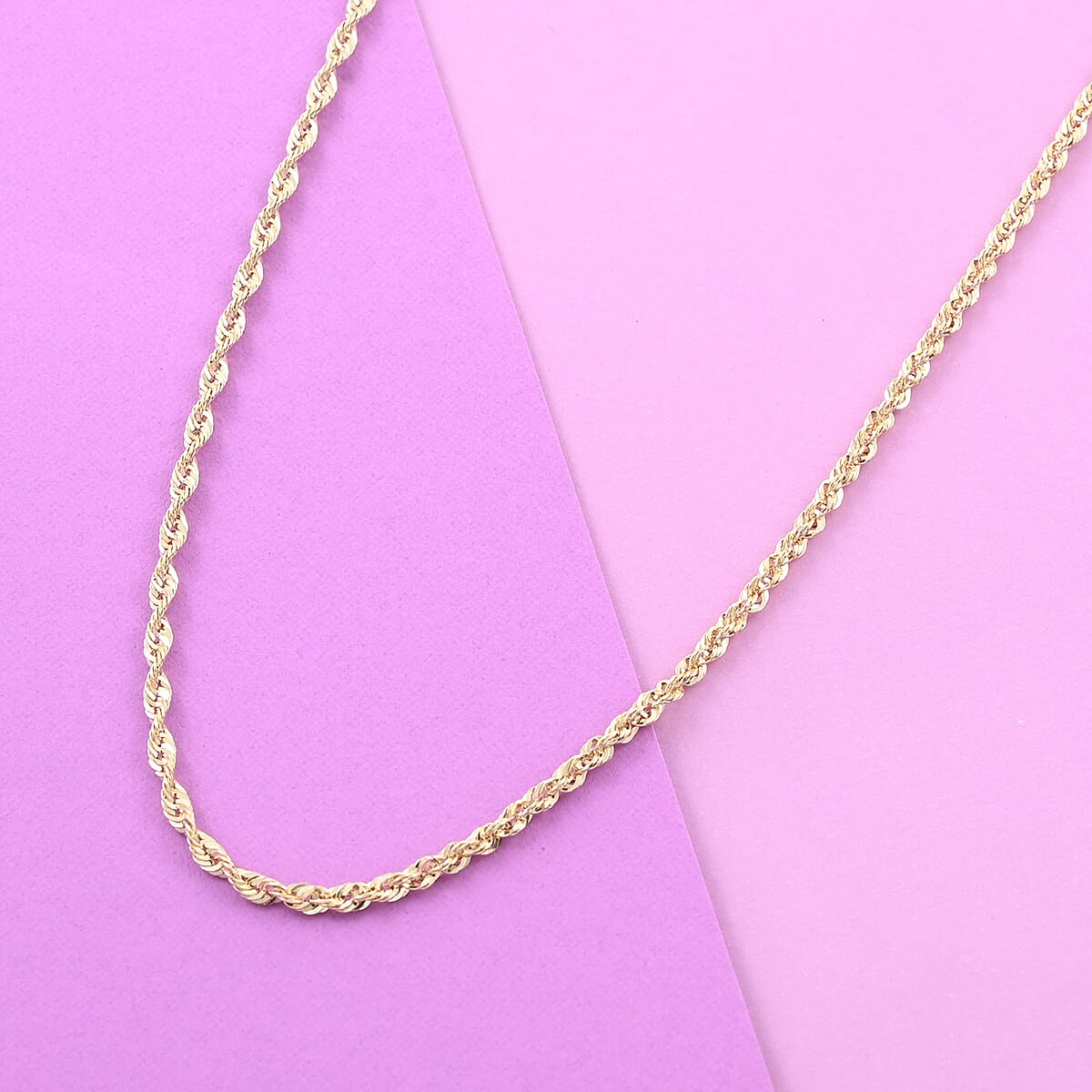 10K Yellow Gold 2.5mm Rope Chain Necklace 18 Inches 2.96 Grams image number 1