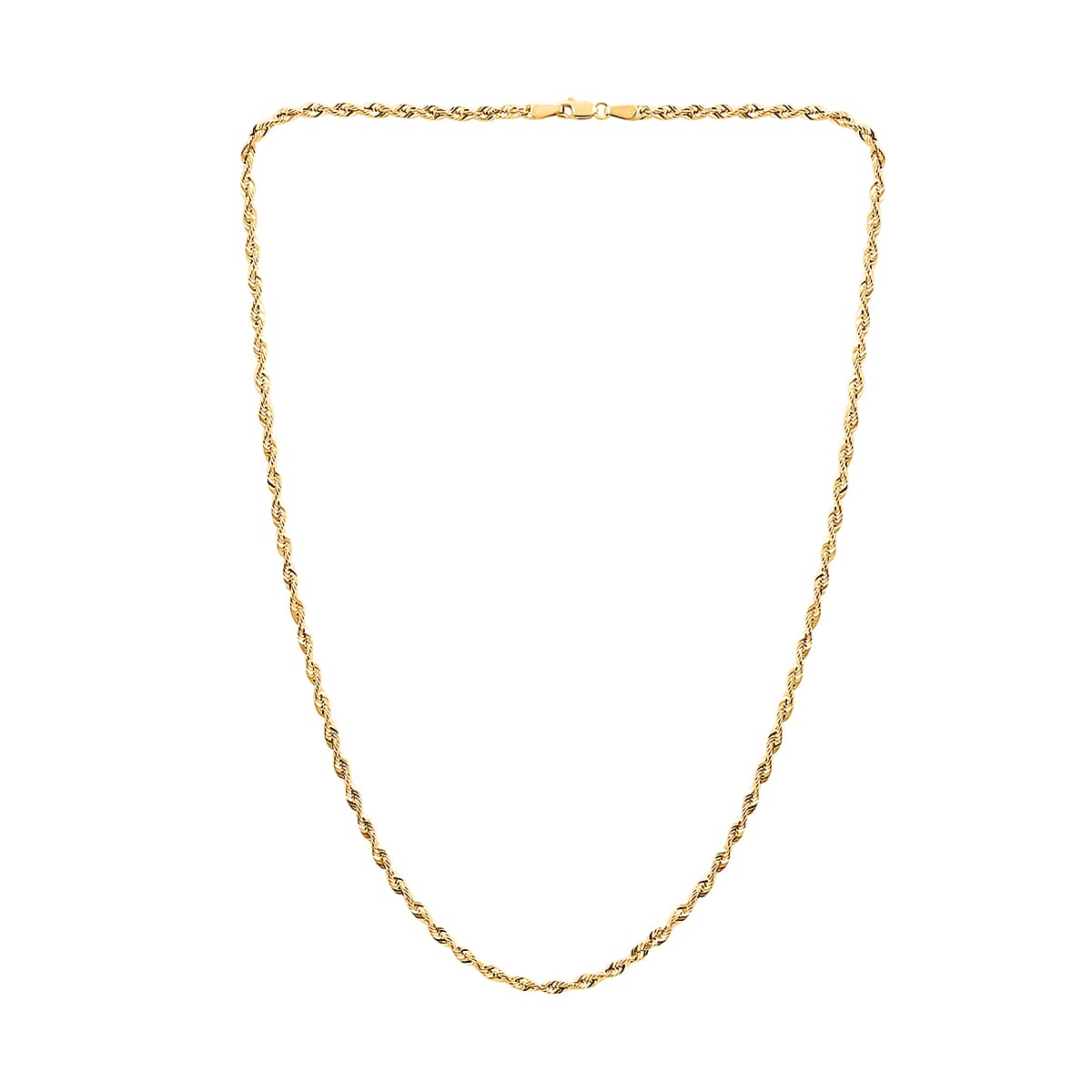 10K Yellow Gold 2.5mm Rope Chain Necklace 18 Inches 2.96 Grams image number 2