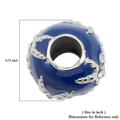 HALLMARK Austrian Crystal Blue and White Starfish Charm in Stainless Steel