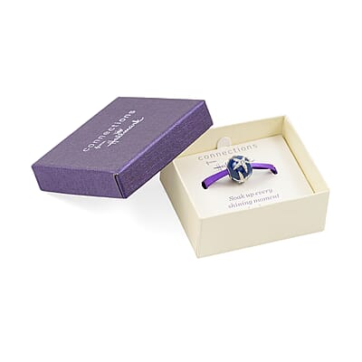 HALLMARK Austrian Crystal Blue and White Starfish Charm in Stainless Steel
