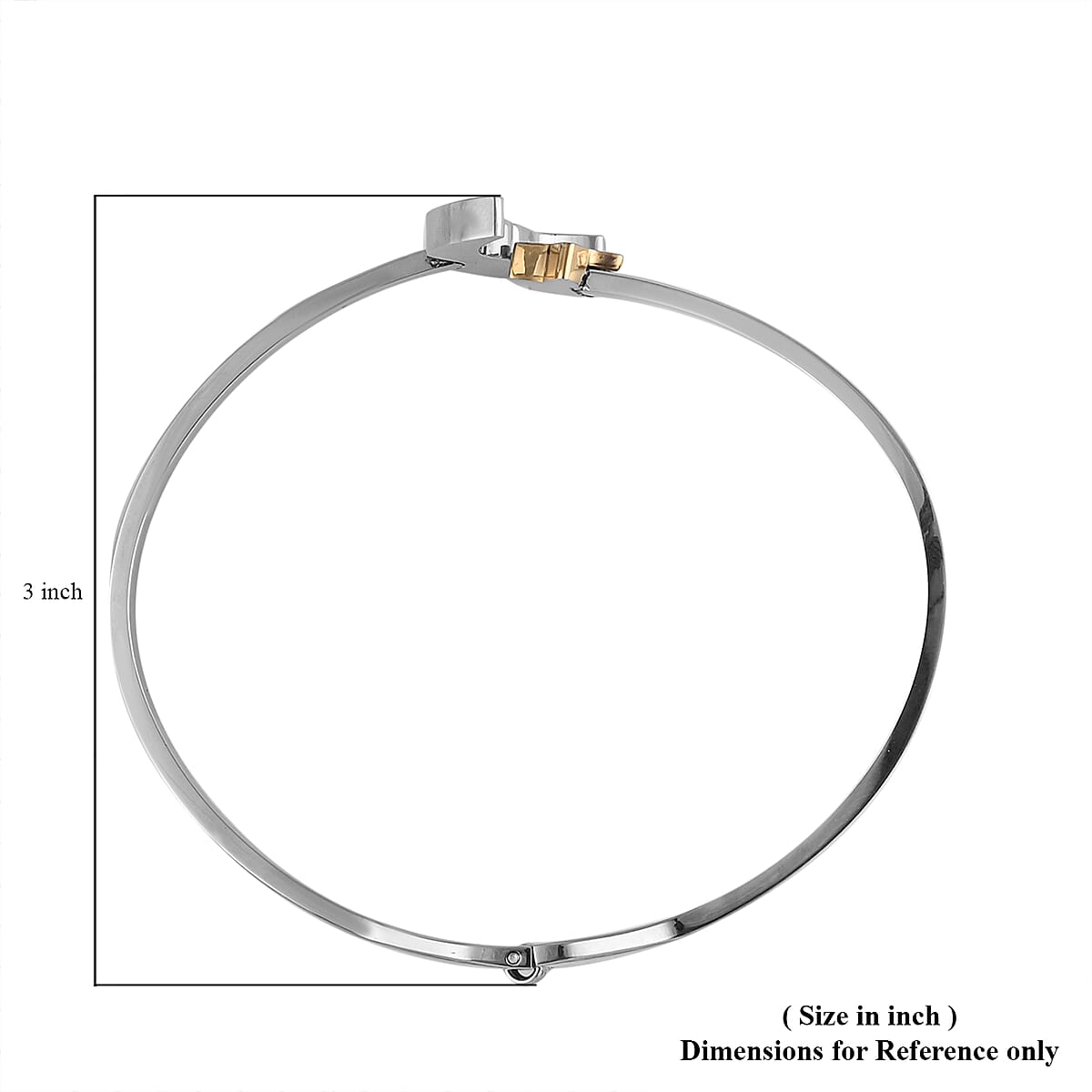 HALLMARK Over The Moon for You Moon and Star Bangle Bracelet in ION Plated Yellow Gold and Stainless Steel (8.00 In) 13.20 Grams image number 4