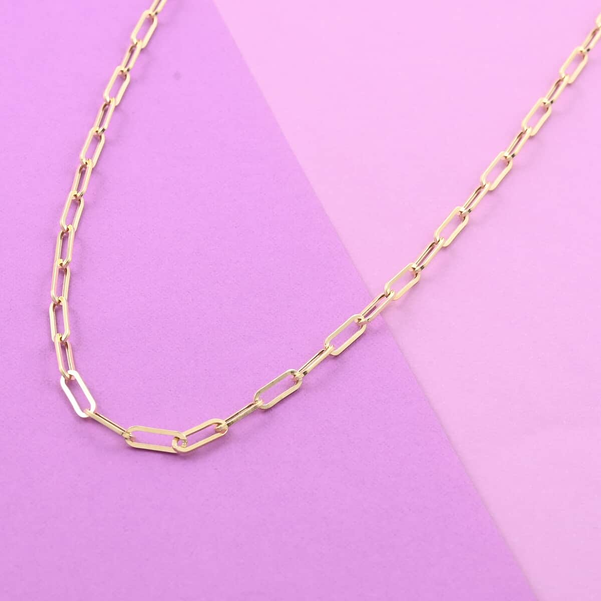 14K Yellow Gold 3.2mm Paperclip Chain Necklace 18 Inches 3.36 Grams image number 1
