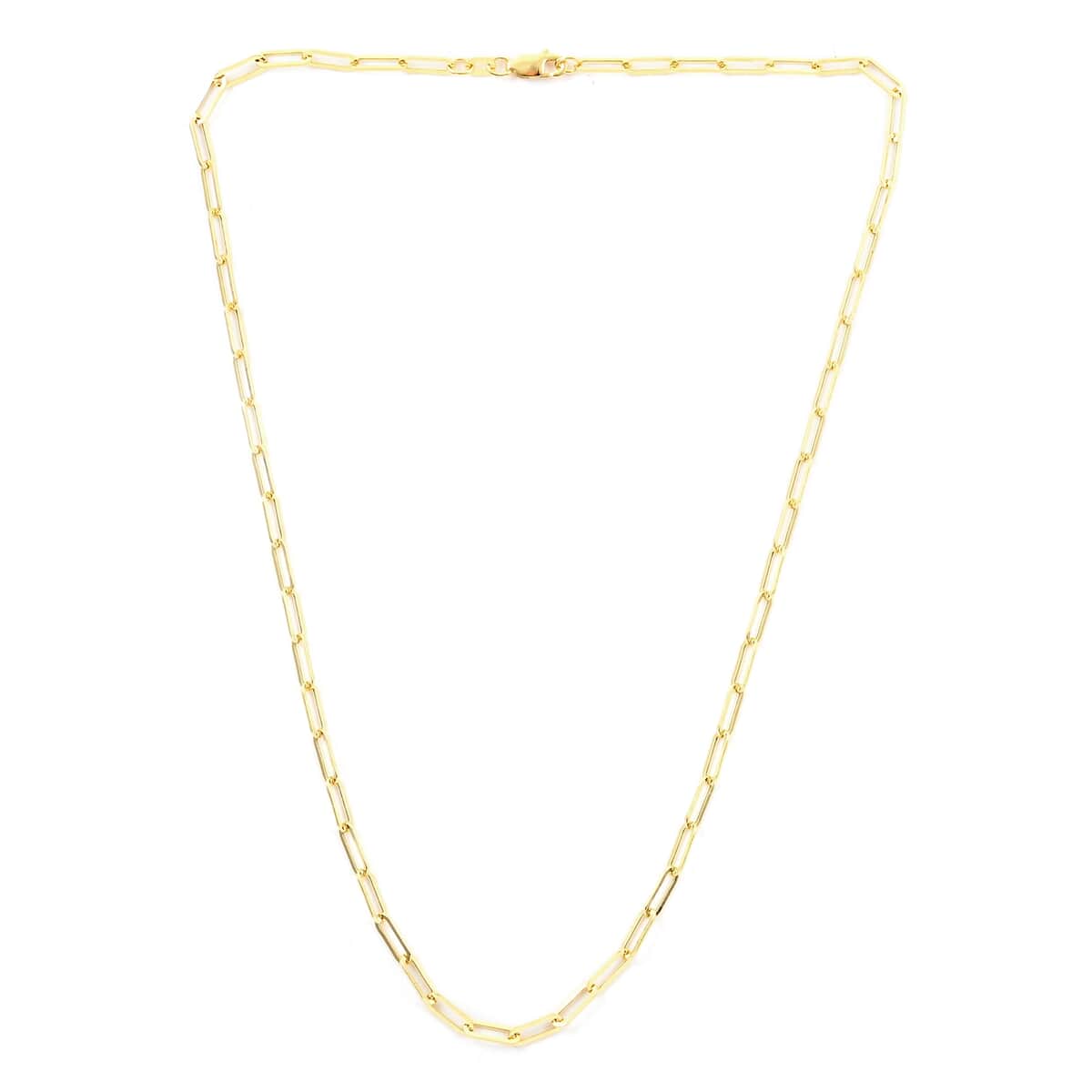 14K Yellow Gold 3.2mm Paperclip Chain Necklace 18 Inches 3.36 Grams image number 2