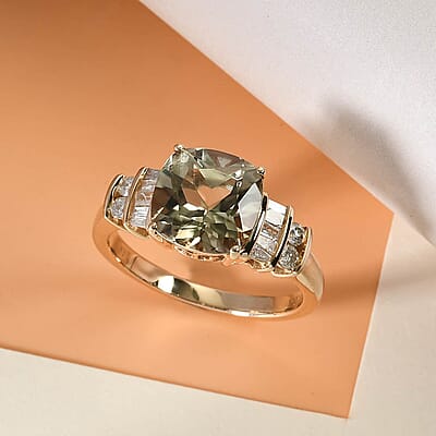 One Of A Kind Luxoro 14K Yellow Gold Premium Turkizite and G-H I2 Diamond Ring (Size 7.0) 3.75 ctw