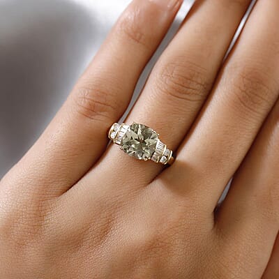 One Of A Kind Luxoro 14K Yellow Gold Premium Turkizite and G-H I2 Diamond Ring (Size 7.0) 3.75 ctw