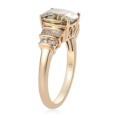 One Of A Kind Luxoro 14K Yellow Gold Premium Turkizite and G-H I2 Diamond Ring (Size 7.0) 3.75 ctw