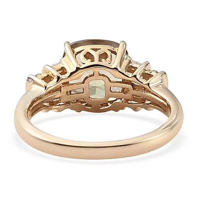 One Of A Kind Luxoro 14K Yellow Gold Premium Turkizite and G-H I2 Diamond Ring (Size 7.0) 3.75 ctw