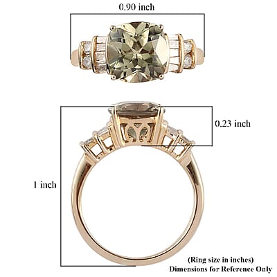 One Of A Kind Luxoro 14K Yellow Gold Premium Turkizite and G-H I2 Diamond Ring (Size 7.0) 3.75 ctw
