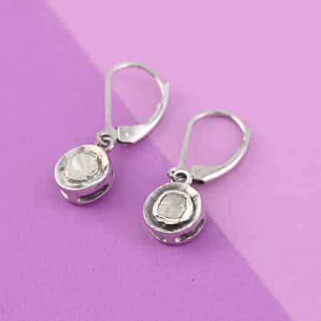 Artisan Crafted Polki Diamond Earrings in Platinum Over Sterling Silver 0.25 ctw image number 1