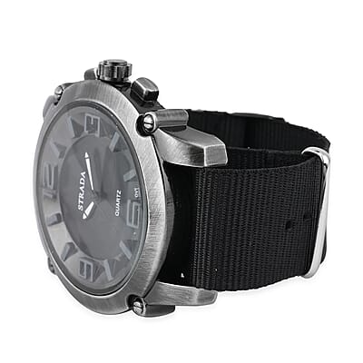 Strada Japanese Movement Watch with Black Nylon Strap