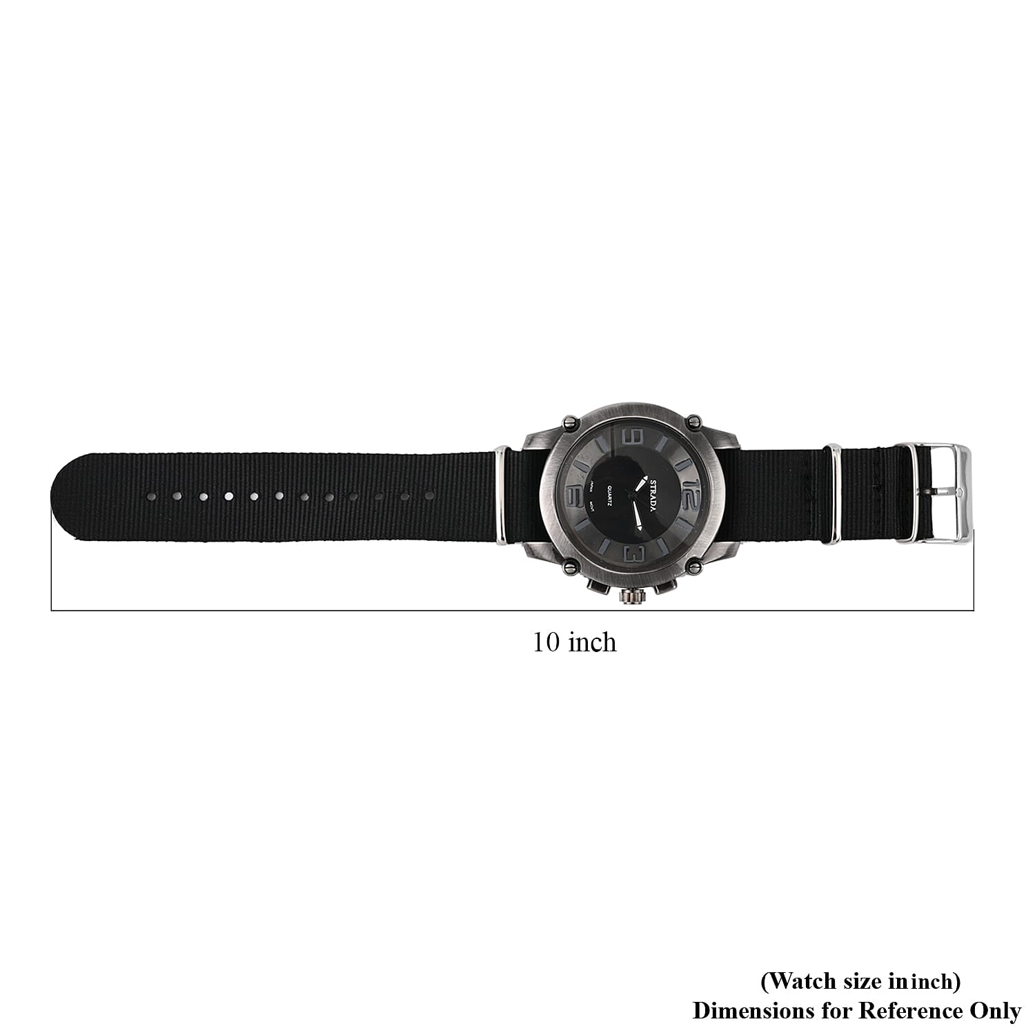 Strada Japanese Movement Watch with Black Nylon Strap