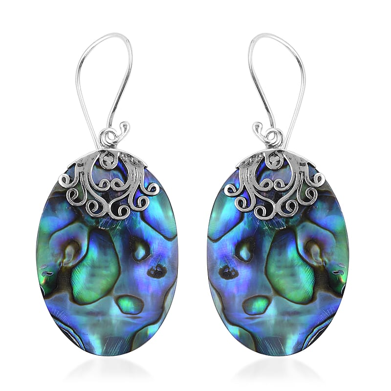 Abalone Shell Earrings in Sterling Silver