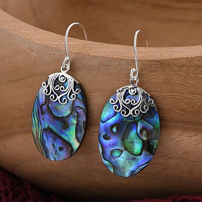 Abalone Shell Earrings in Sterling Silver