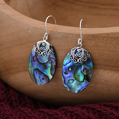 Abalone Shell Earrings in Sterling Silver