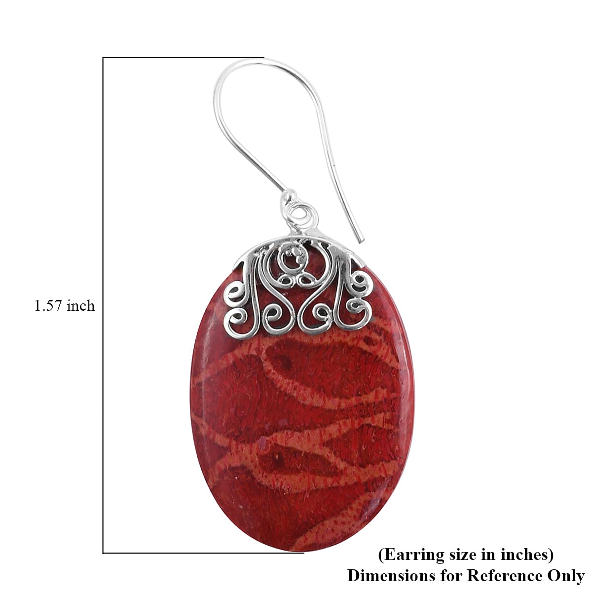 Sponge Coral Earrings in Sterling Silver image number 4