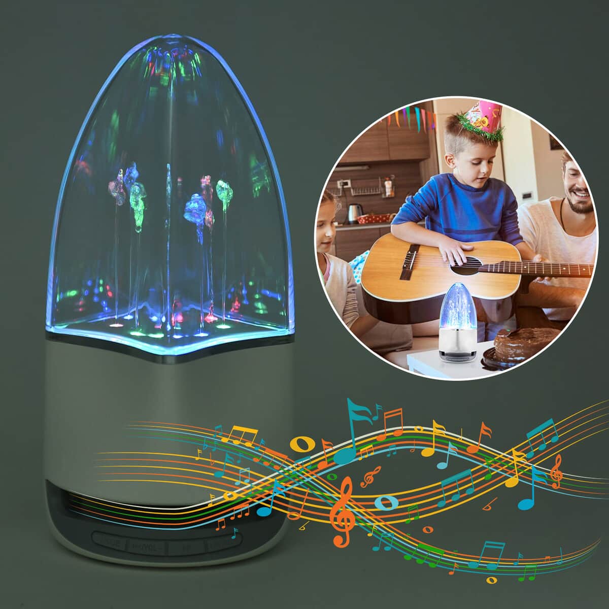 Water Dancing Speaker - White , Best Portable Bluetooth Speaker , Small Wireless Speaker , Indoor Outdoor Speaker image number 1