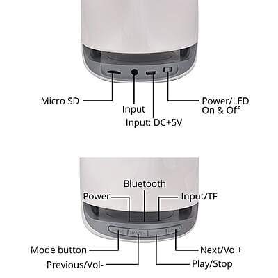 Water Dancing Speaker - White , Best Portable Bluetooth Speaker , Small Wireless Speaker , Indoor Outdoor Speaker