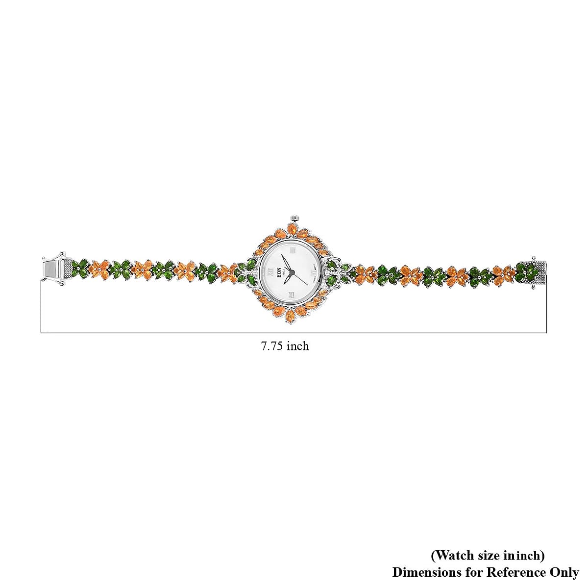 Eon 1962 Swiss Movement Multi Gemstone Watch in Platinum Over Sterling Silver 11.75 ctw image number 5