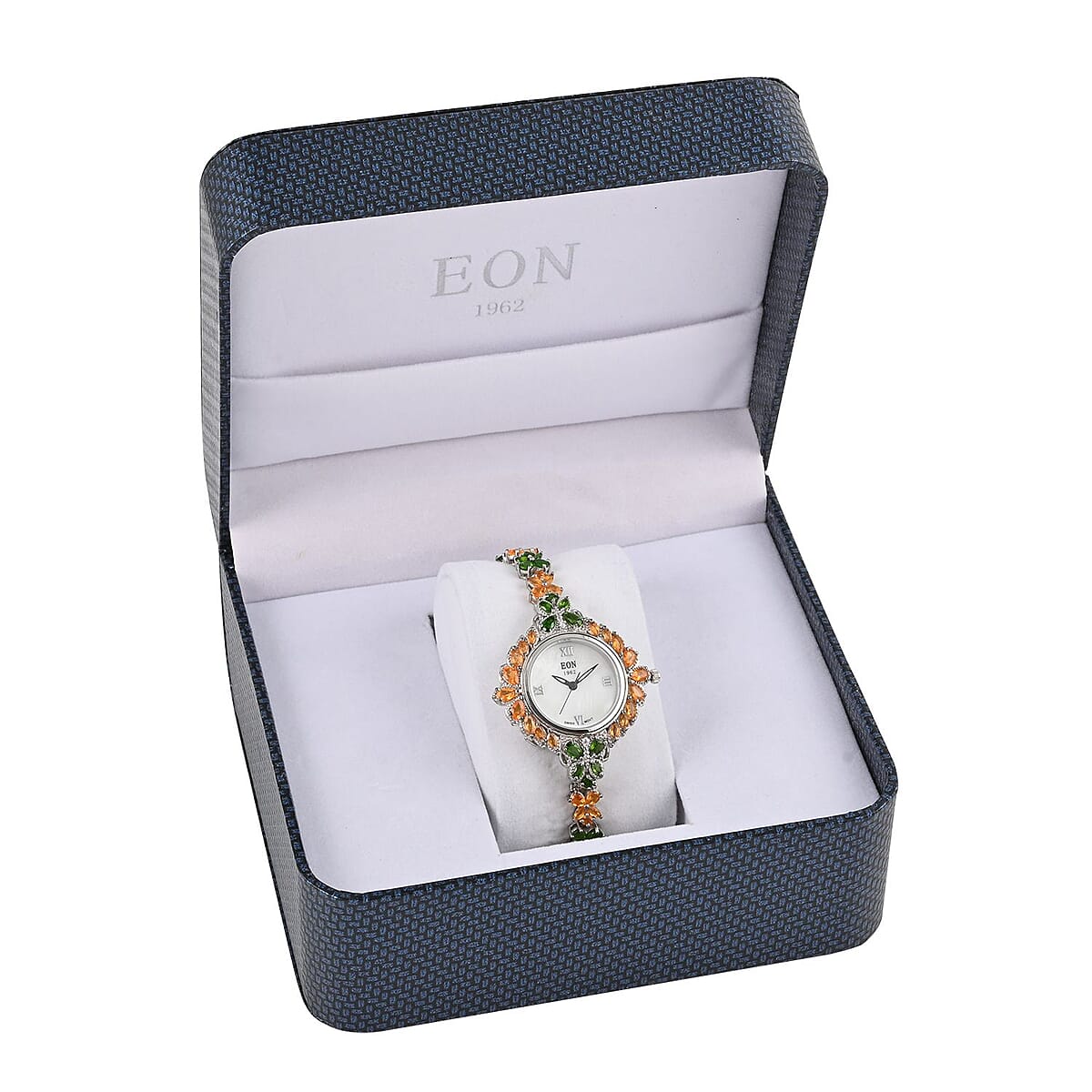 Eon 1962 Swiss Movement Multi Gemstone Watch in Platinum Over Sterling Silver 11.75 ctw image number 6