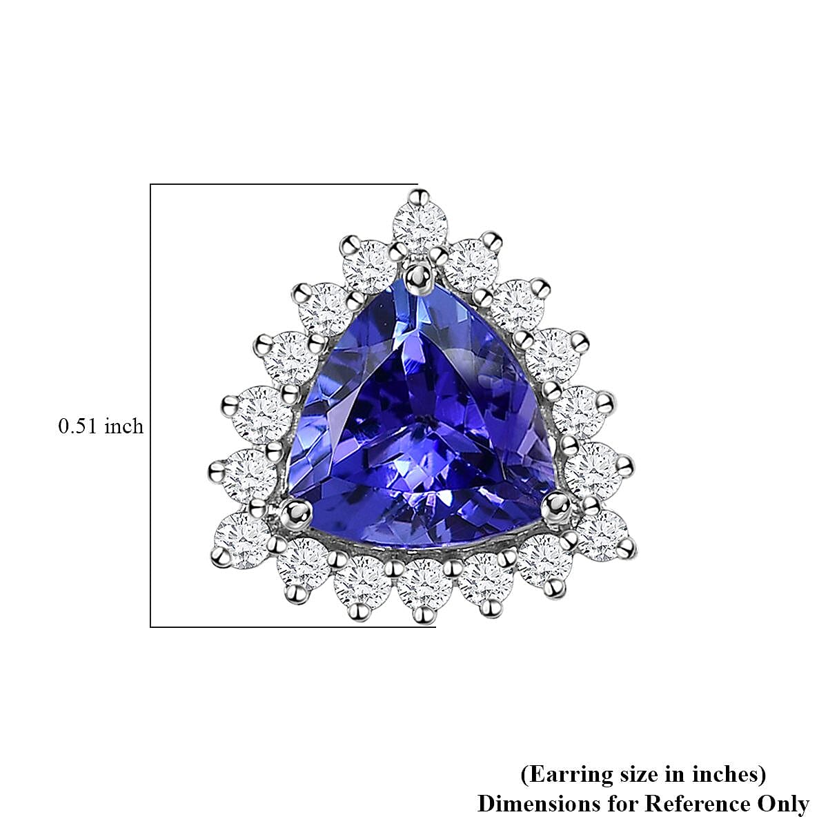 Rhapsody 950 Platinum AAAA Tanzanite and E-F VS Diamond Halo Earrings 3.75 Grams 2.90 ctw
