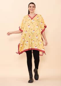 Tamsy Holiday Kaftan Collection- Yellow Polar Bear (One Size Fits up to 2X)