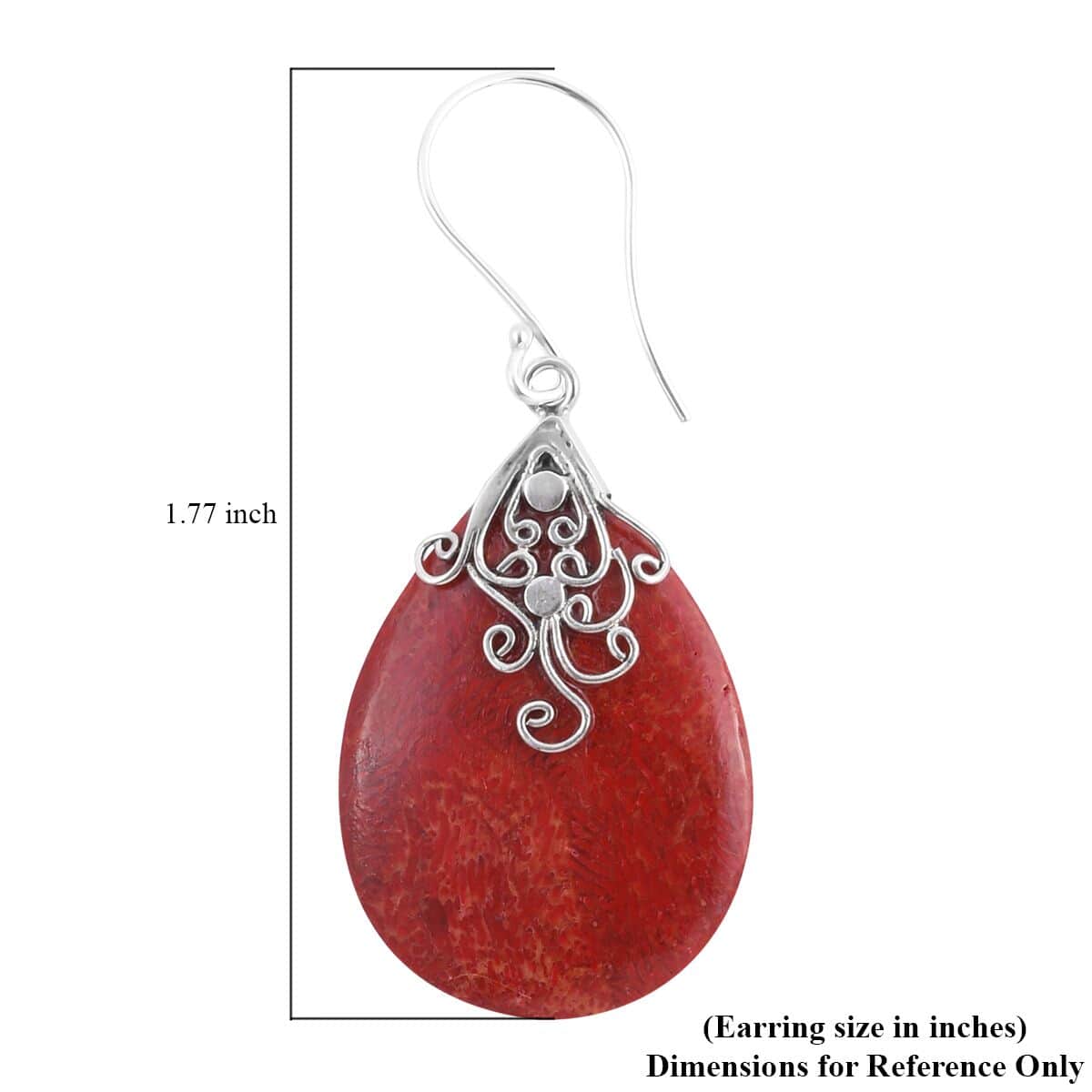 Sponge Coral Earrings in Sterling Silver image number 4