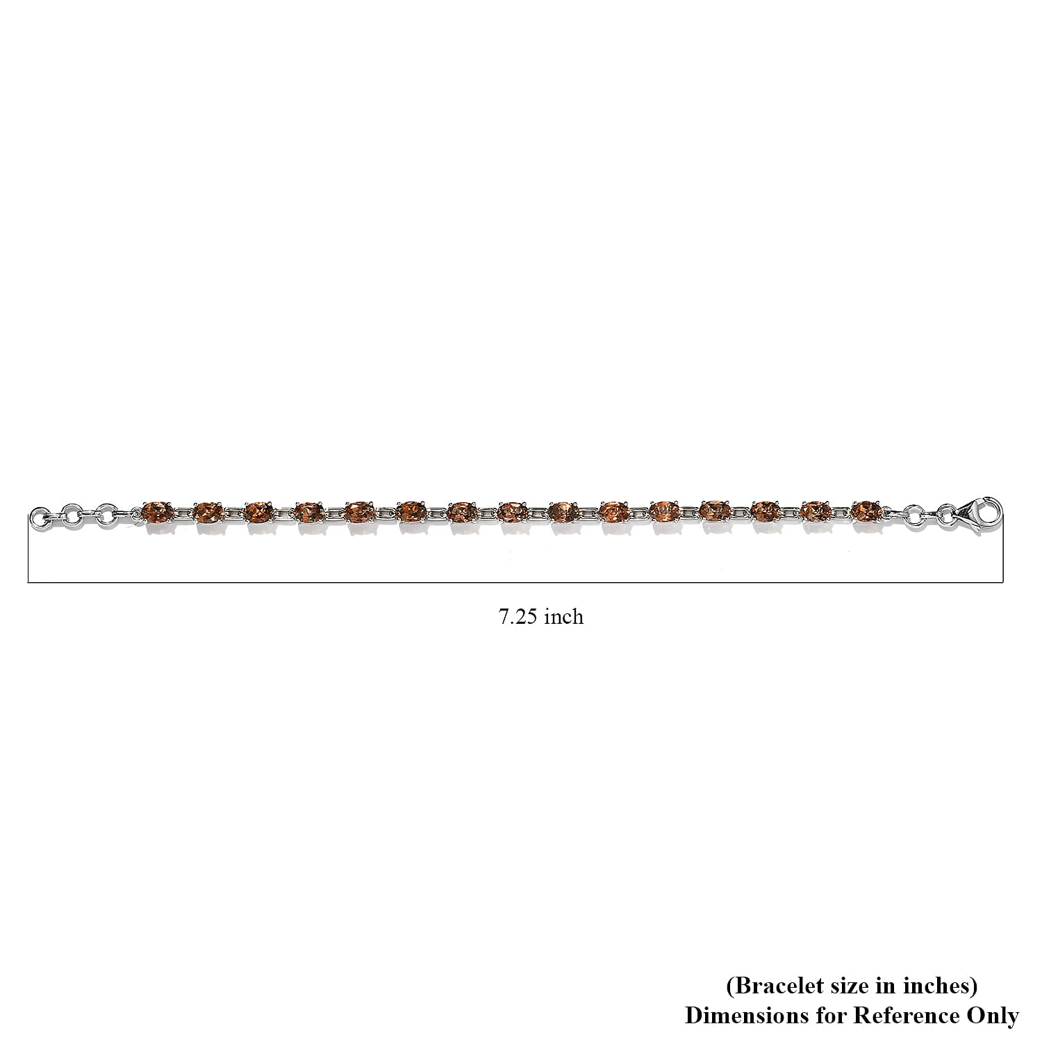 Jenipapo Andalusite Station Bracelet in Platinum Over Sterling Silver (7.25 In) 7.00 ctw