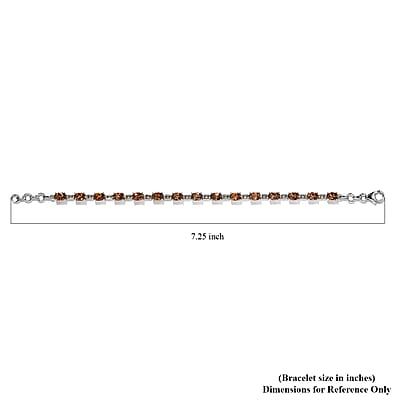 Jenipapo Andalusite Station Bracelet in Platinum Over Sterling Silver (7.25 In) 7.00 ctw