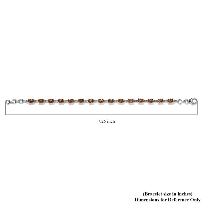 Jenipapo Andalusite Station Bracelet in Platinum Over Sterling Silver (7.25 In) 7.00 ctw