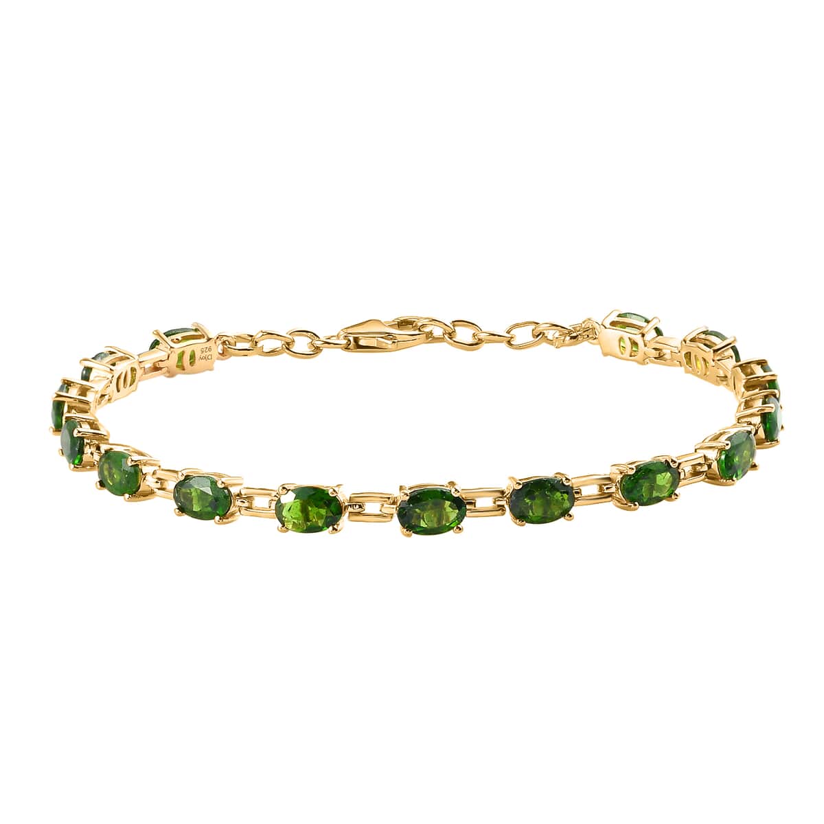 Chrome Diopside Station Bracelet in Vermeil Yellow Gold Over Sterling Silver (7.25 In) 7.40 ctw image number 0