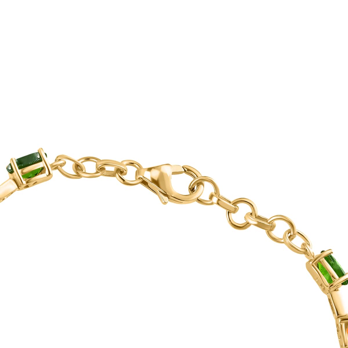 Chrome Diopside Station Bracelet in Vermeil Yellow Gold Over Sterling Silver (7.25 In) 7.40 ctw image number 3