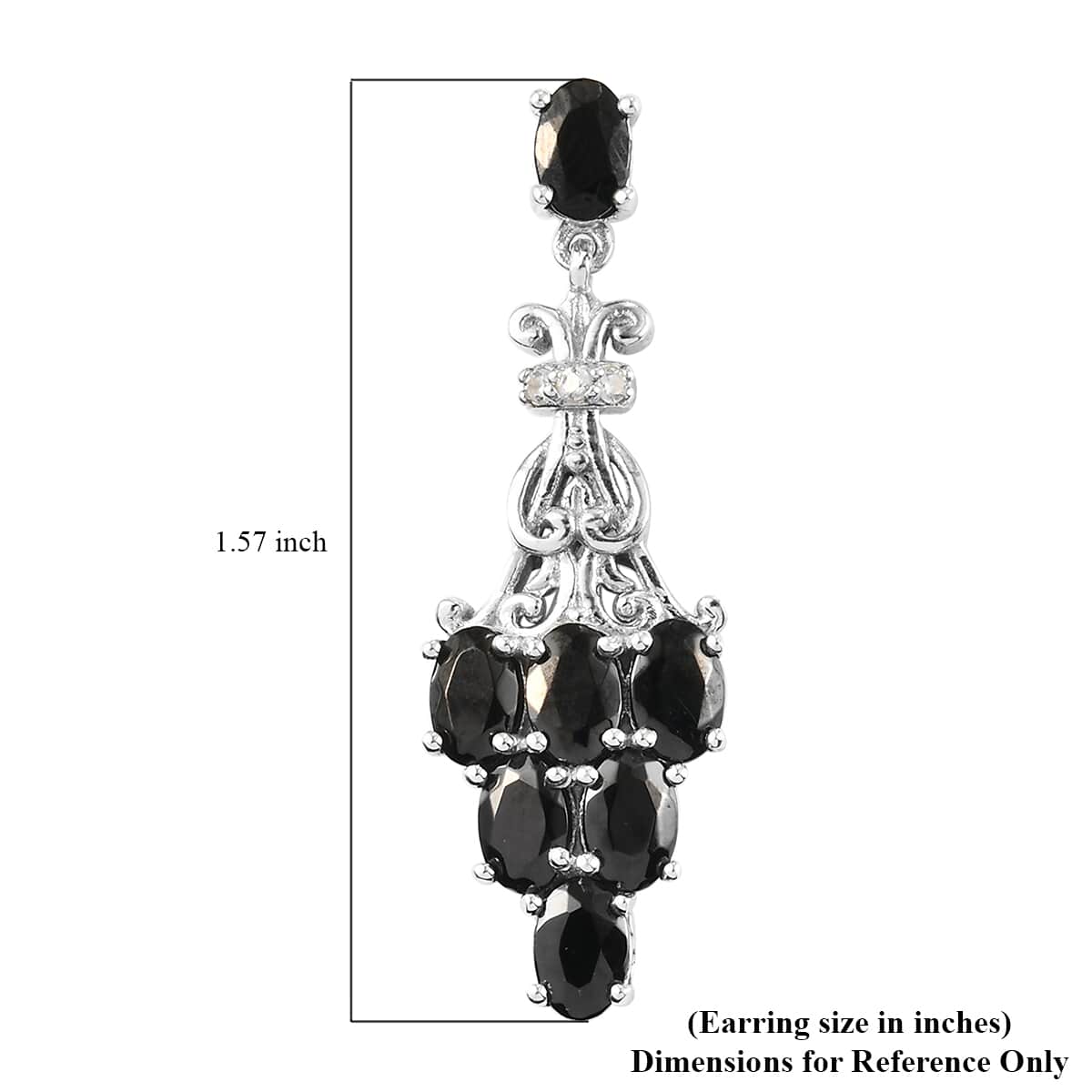 Elite Shungite, Natural White Zircon Dangling Earrings in Platinum Over Sterling Silver 3.75 ctw image number 4