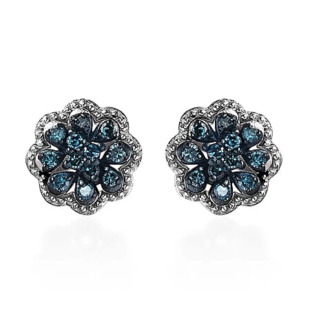 Blue Diamond / Platinum Overlay / 925 Silver - Product card gallery slide 1 (10176889520441)