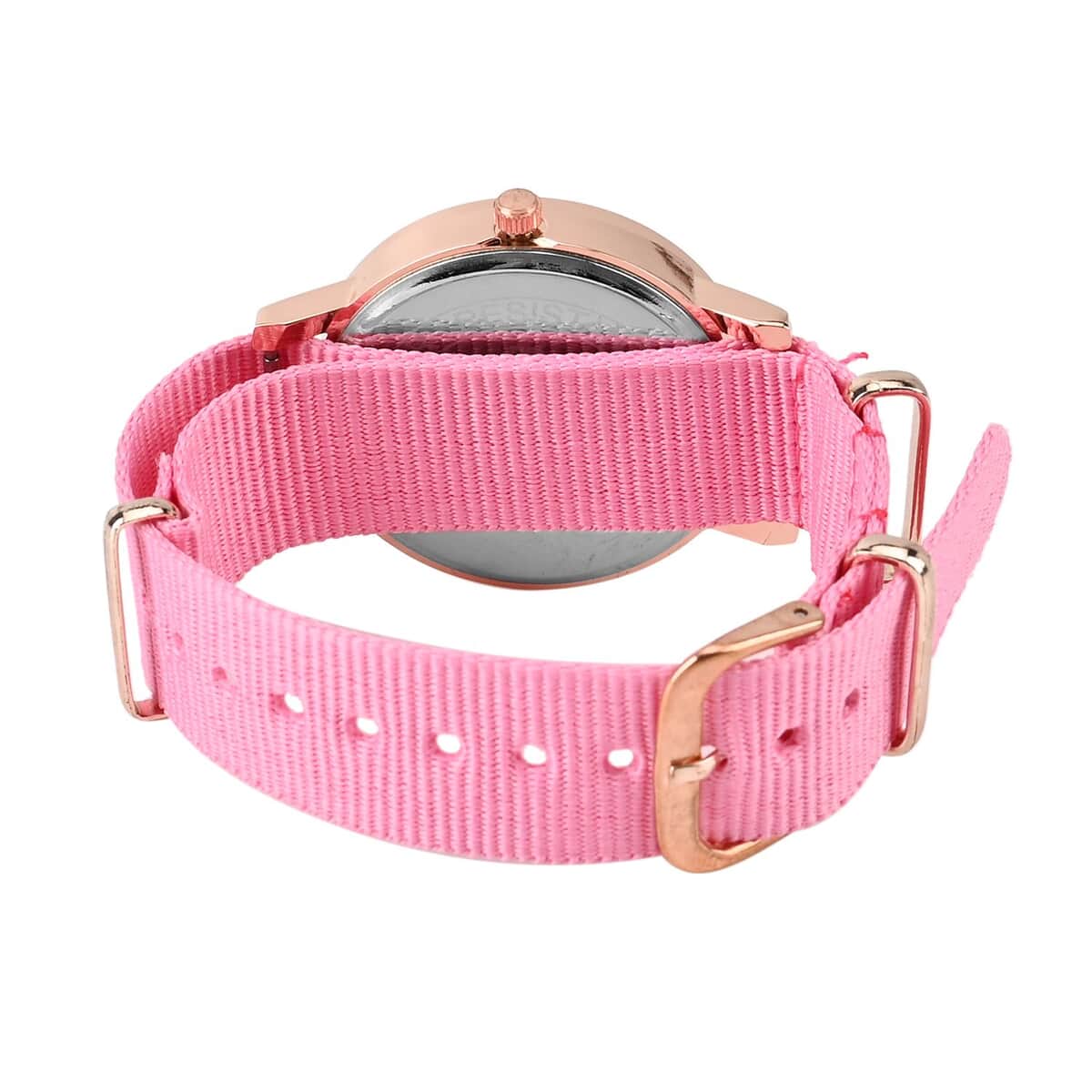 Strada Japanese Movement Watch with Pink Nylon Strap (35.56 mm) (5.5-7.25 Inches) image number 6