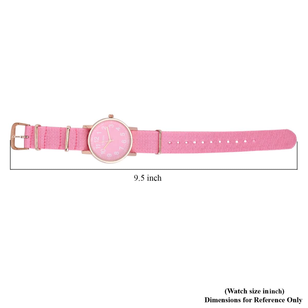 Strada Japanese Movement Watch with Pink Nylon Strap (35.56 mm) (5.5-7.25 Inches) image number 7