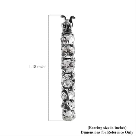 White Crystal Hoop Earrings in Stainless Steel , Tarnish-Free, Waterproof, Sweat Proof Jewelry , Shop LC