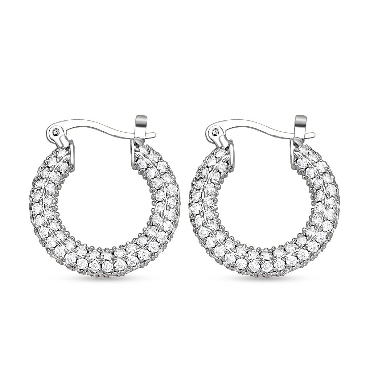 Simulated Diamond Earrings in Platinum Bond