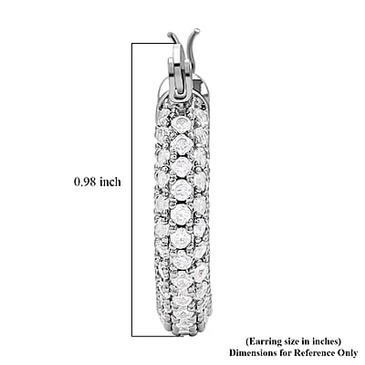 Simulated Diamond Earrings in Platinum Bond