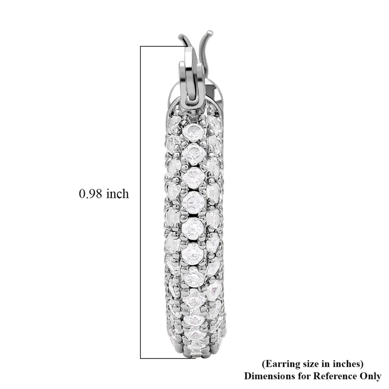 Simulated Diamond Earrings in Platinum Bond