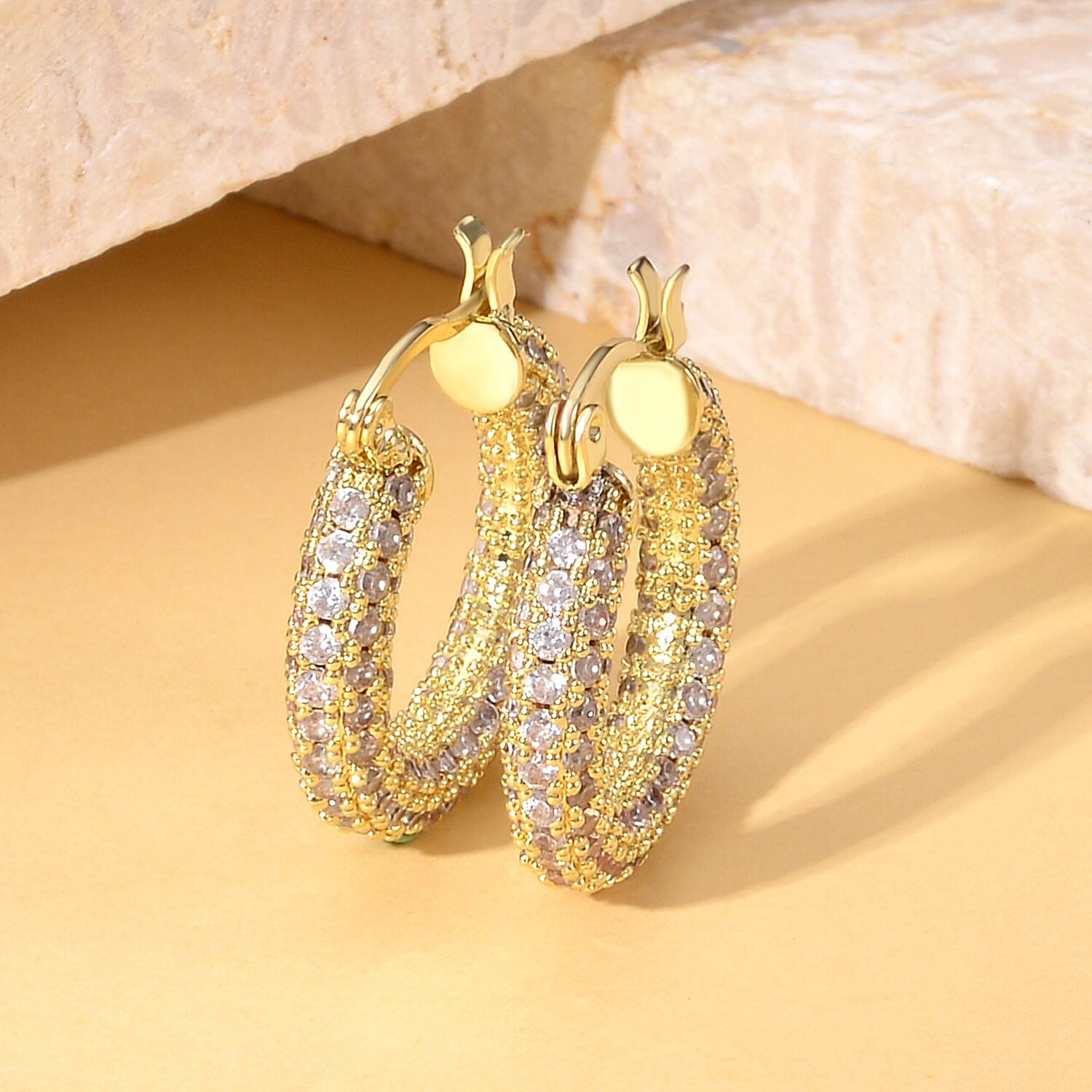 Simulated Diamond Earring in Silvertone