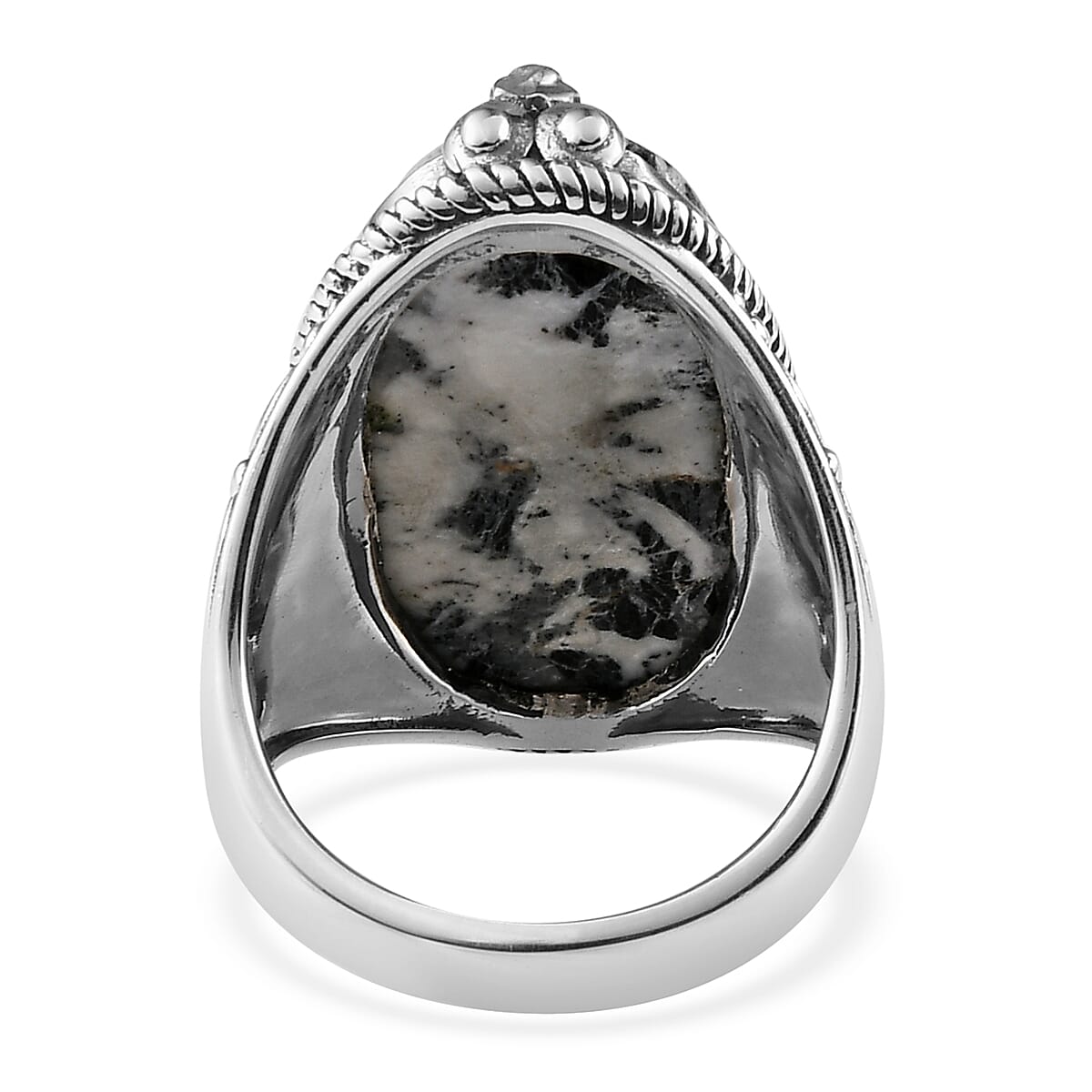 White Buffalo Solitaire Ring in Sterling Silver (Size 6.0) 14.40 ctw image number 4
