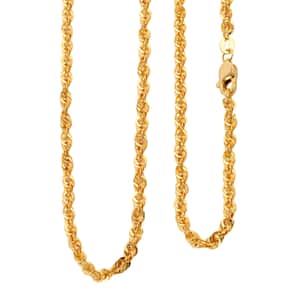 22K Yellow Gold 2.35mm Rope Necklace 20 Inches 6 Grams