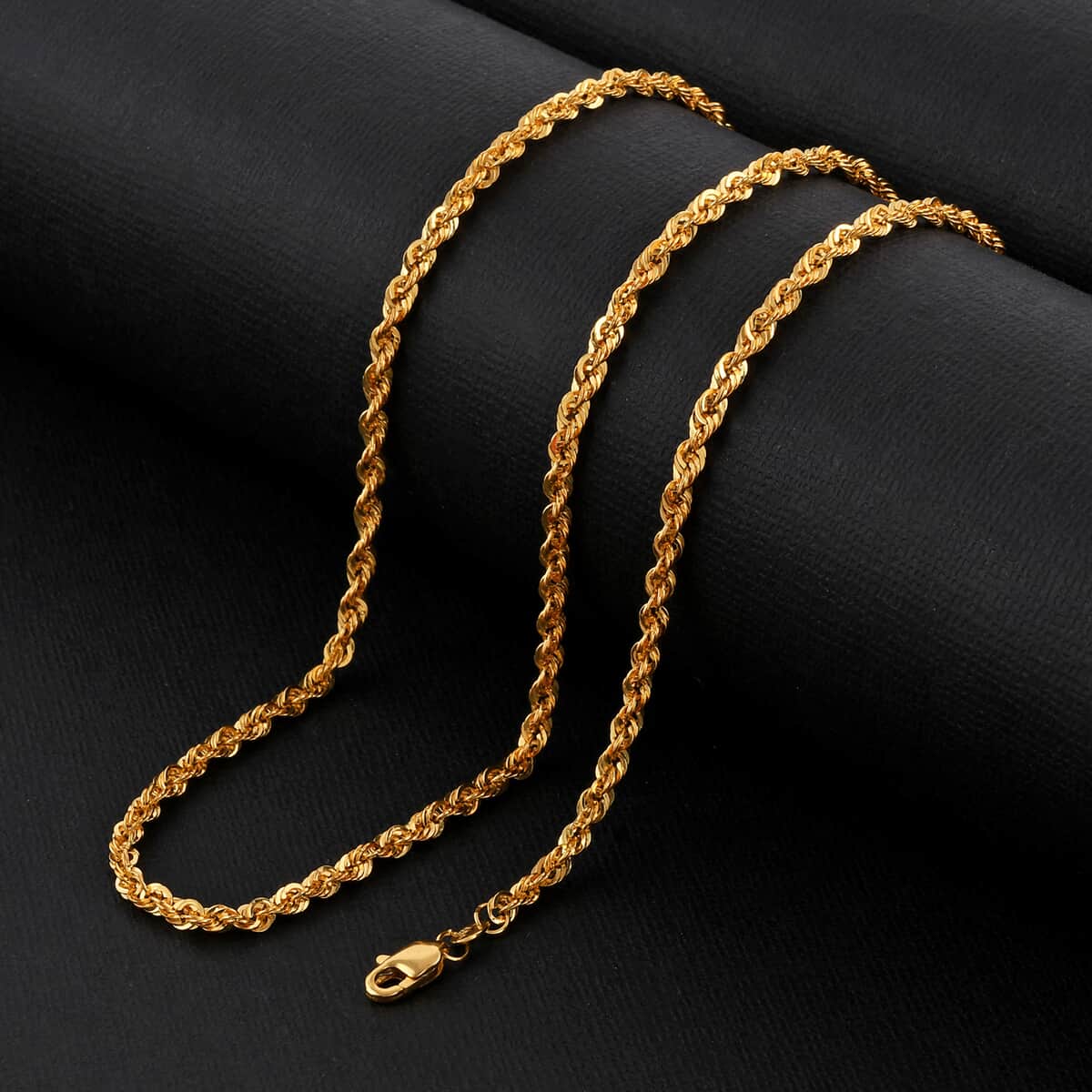 22K Yellow Gold 2.35mm Rope Necklace 20 Inches 6 Grams image number 1