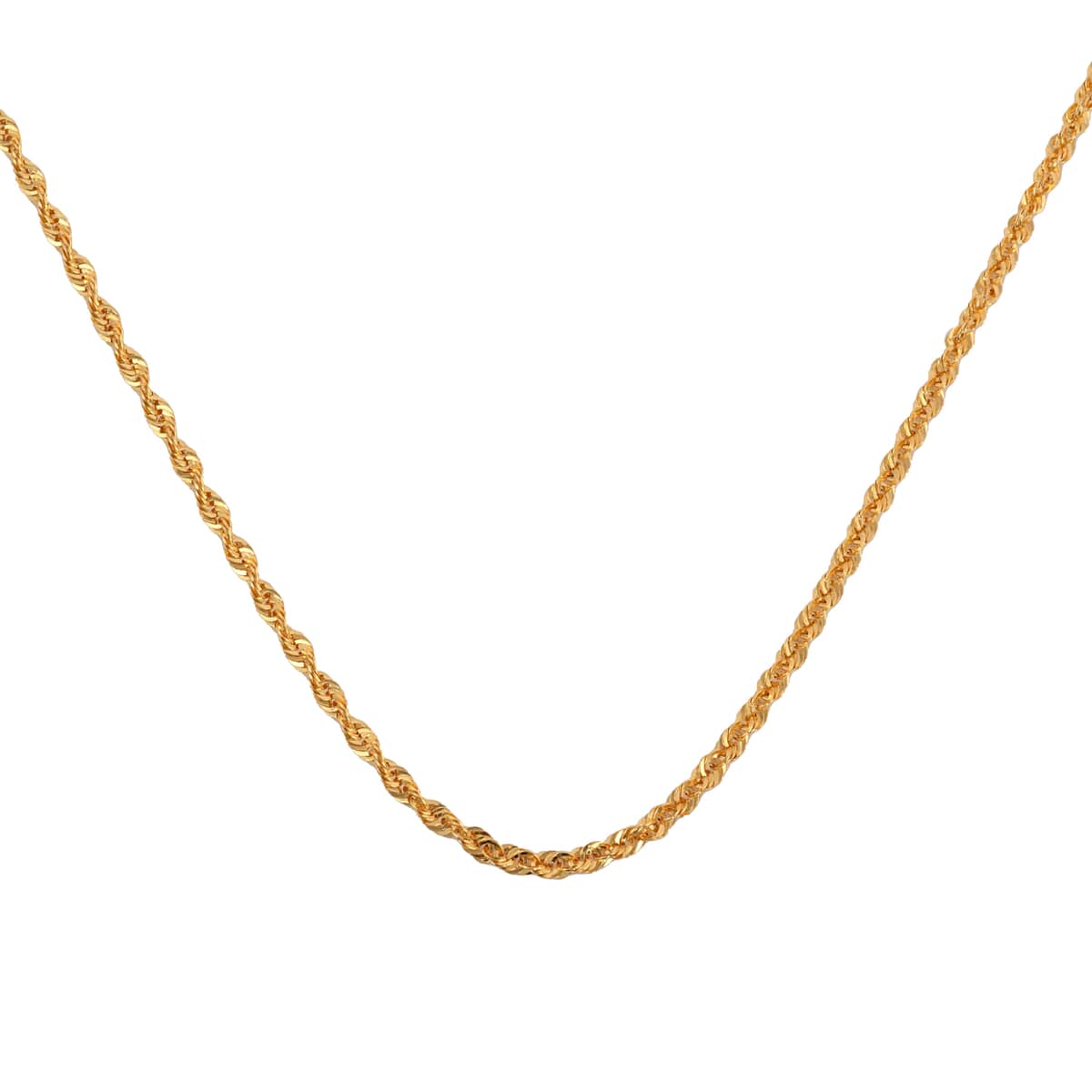 22K Yellow Gold 2.35mm Rope Necklace 20 Inches 6 Grams image number 3