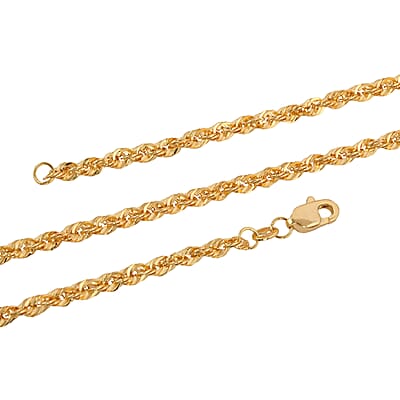 22K Yellow Gold 2.35mm Rope Necklace 20 Inches 6 Grams